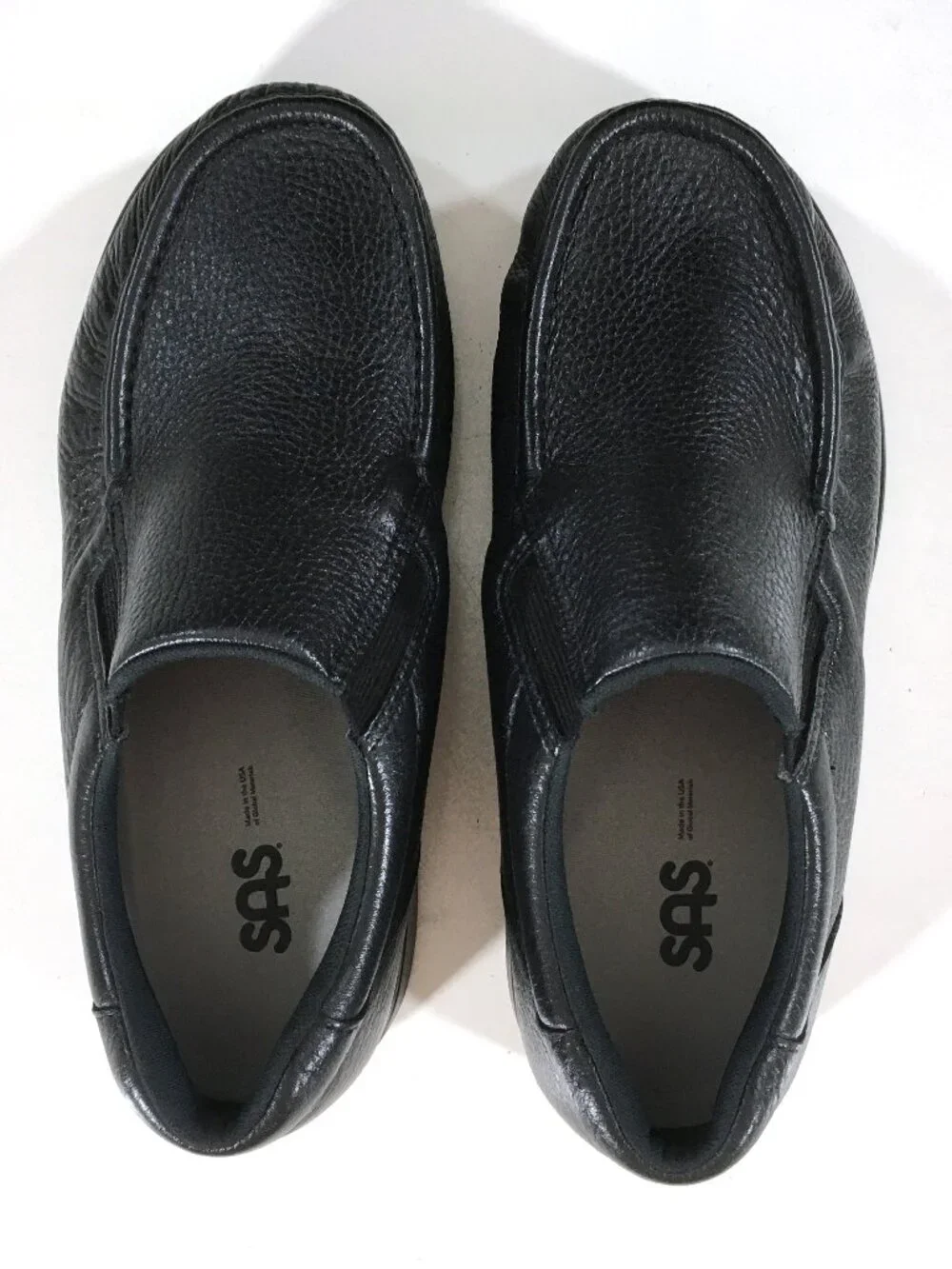 SAS Side Gore Slip On Shoes Mens Size 11 WW Wide Black Leather